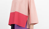 slub pink polyester tunic