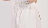white double drawstring cotton trousers