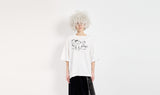 white cotton t-shirt with drawing