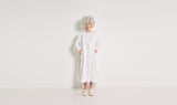 white cotton rigid dress