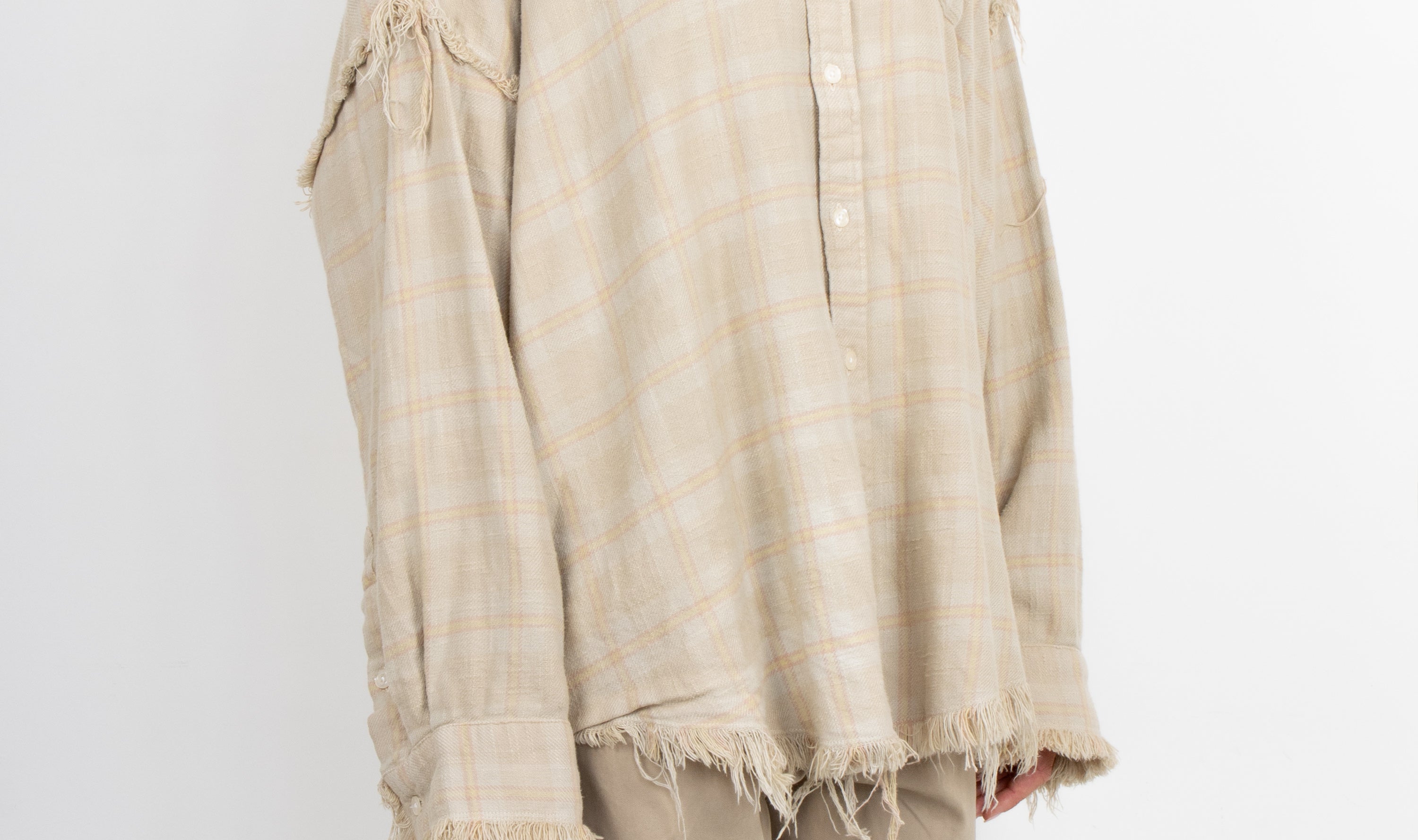 beige plaid cotton shirt Après Paris