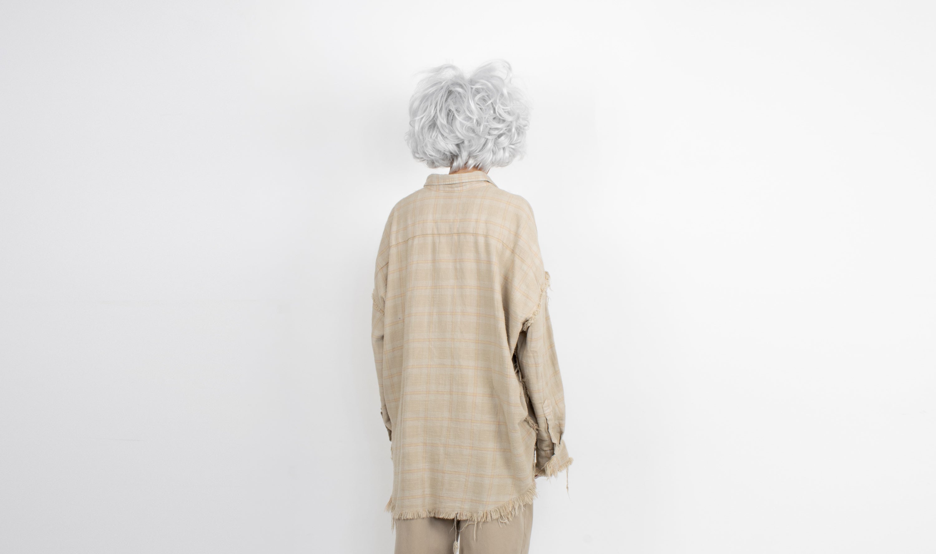 beige plaid cotton shirt Après Paris