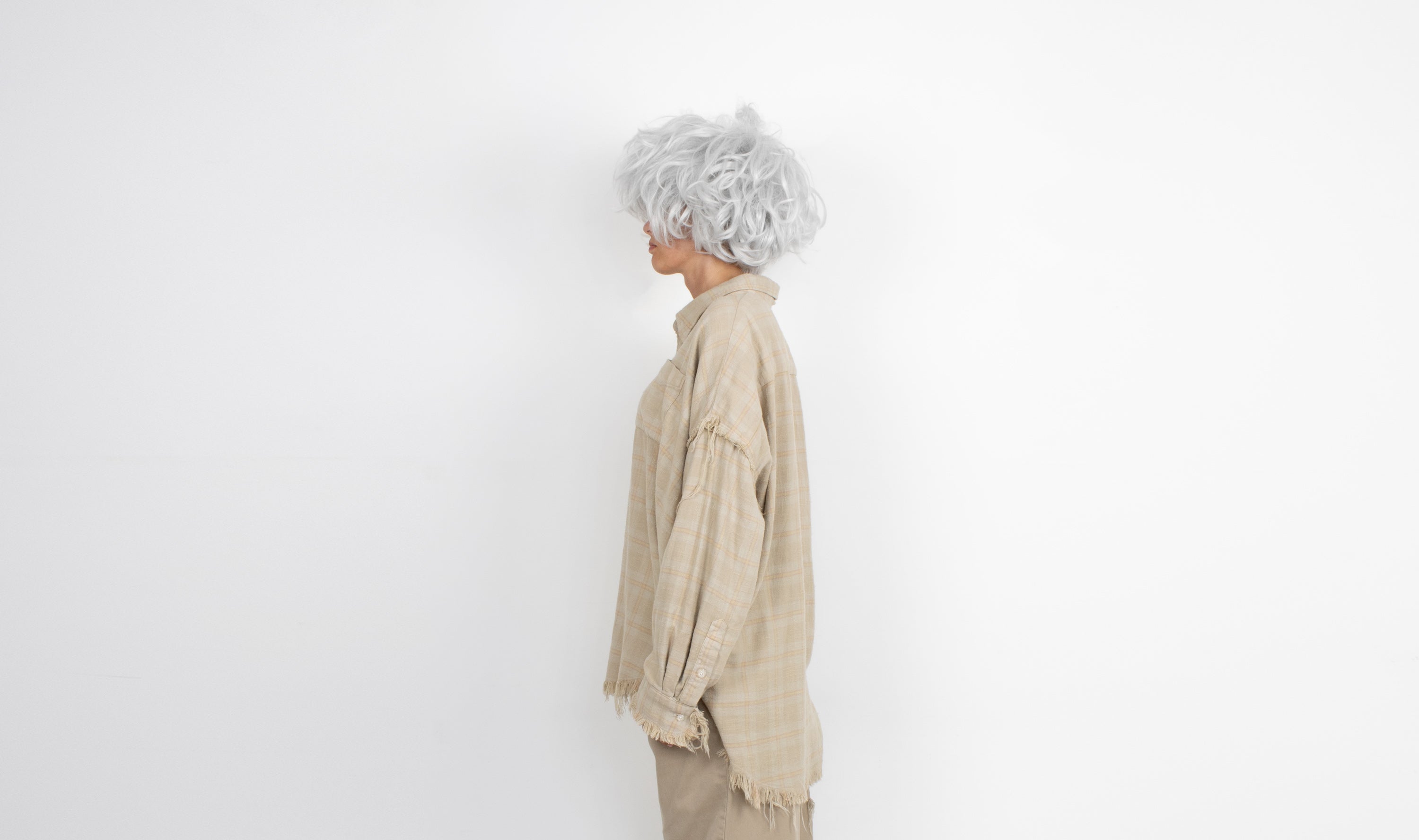 beige plaid cotton shirt Après Paris