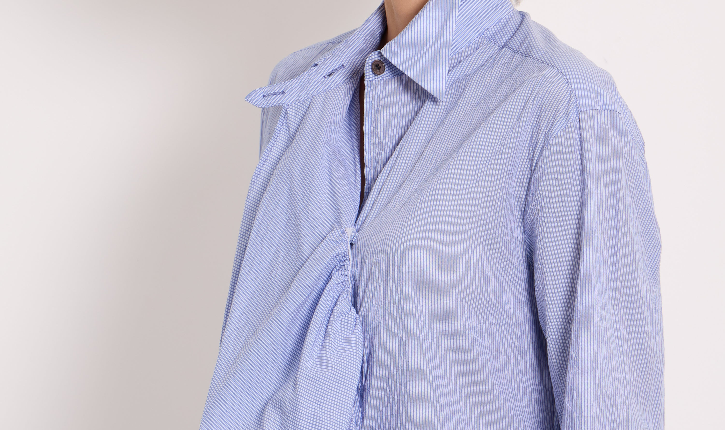 blue stripes asymmetrical cotton shirt Après Paris