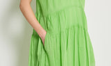vestito verde voile cotone