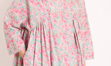 pink flowers cotton long tunic