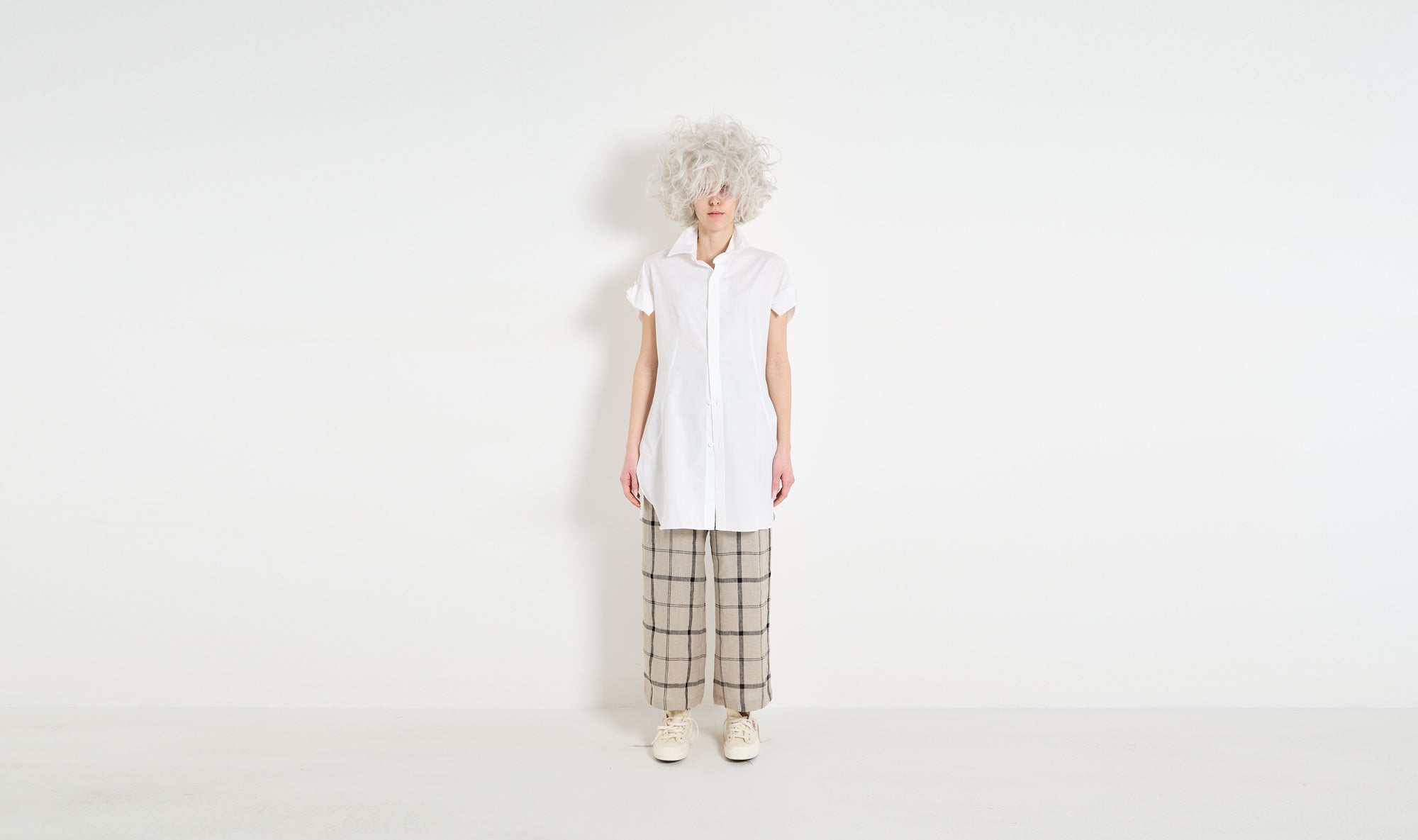 white slim fitted shirt