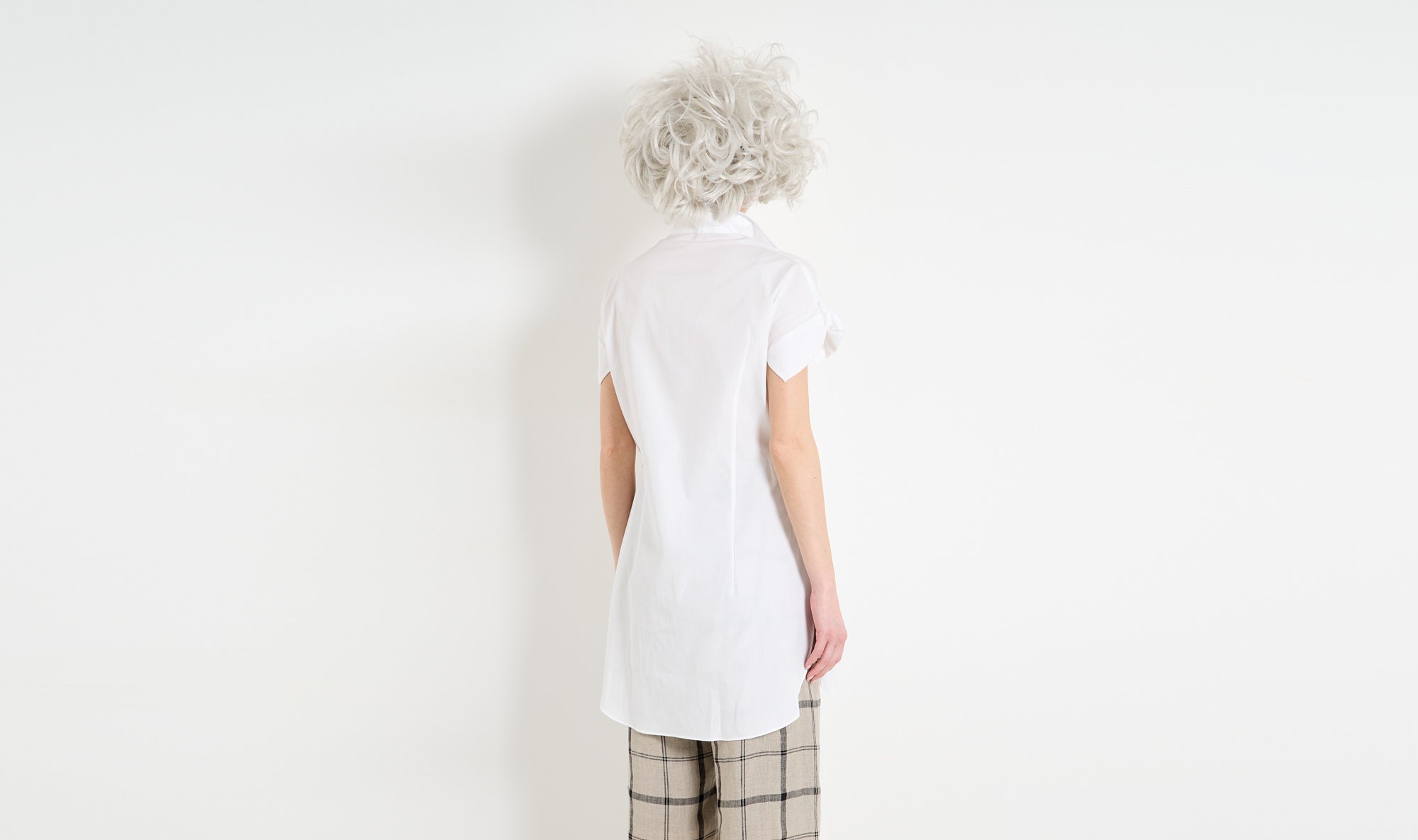 white slim fitted shirt
