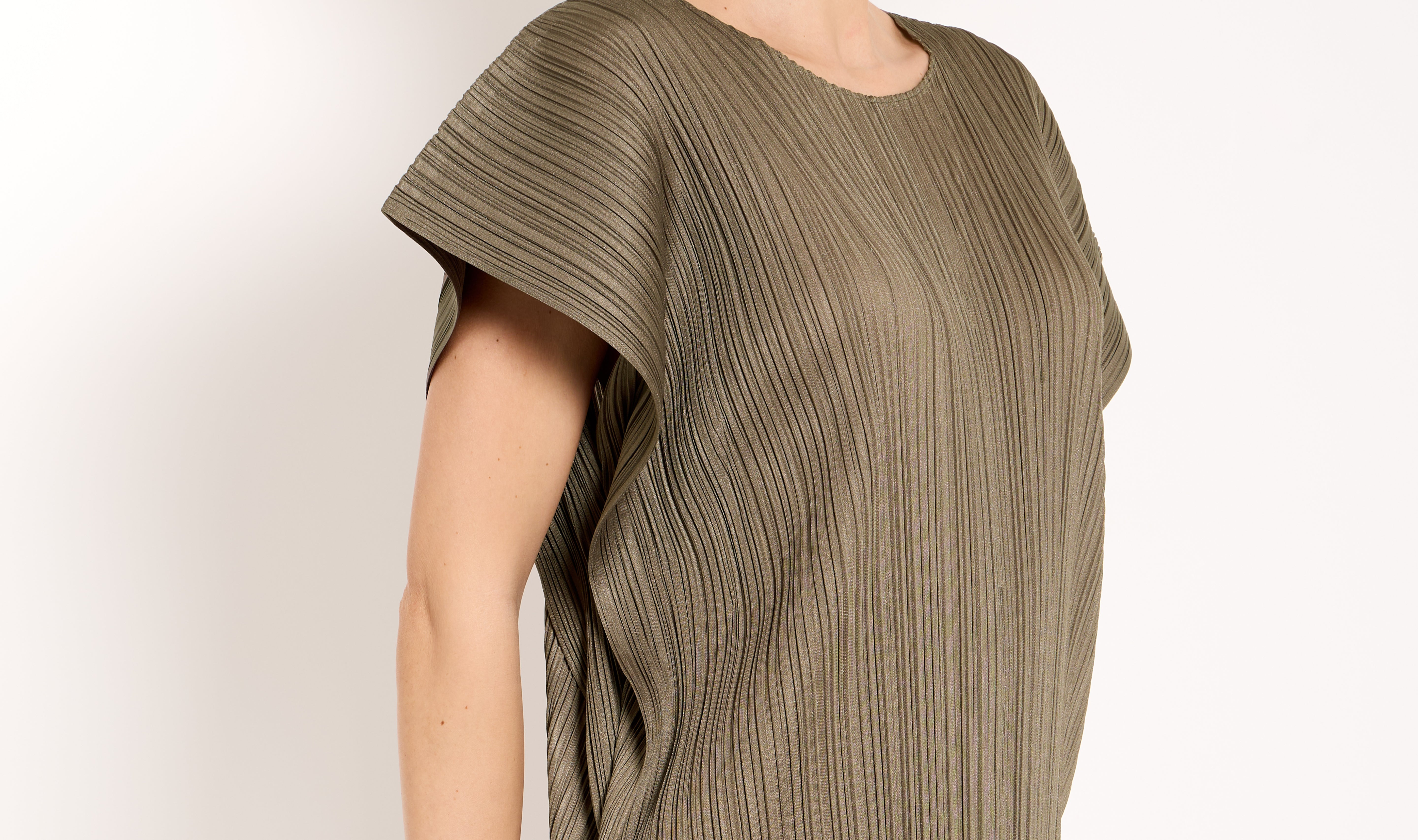 khaki plissé dress Après Paris