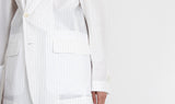 giacca bianca cotone gessato