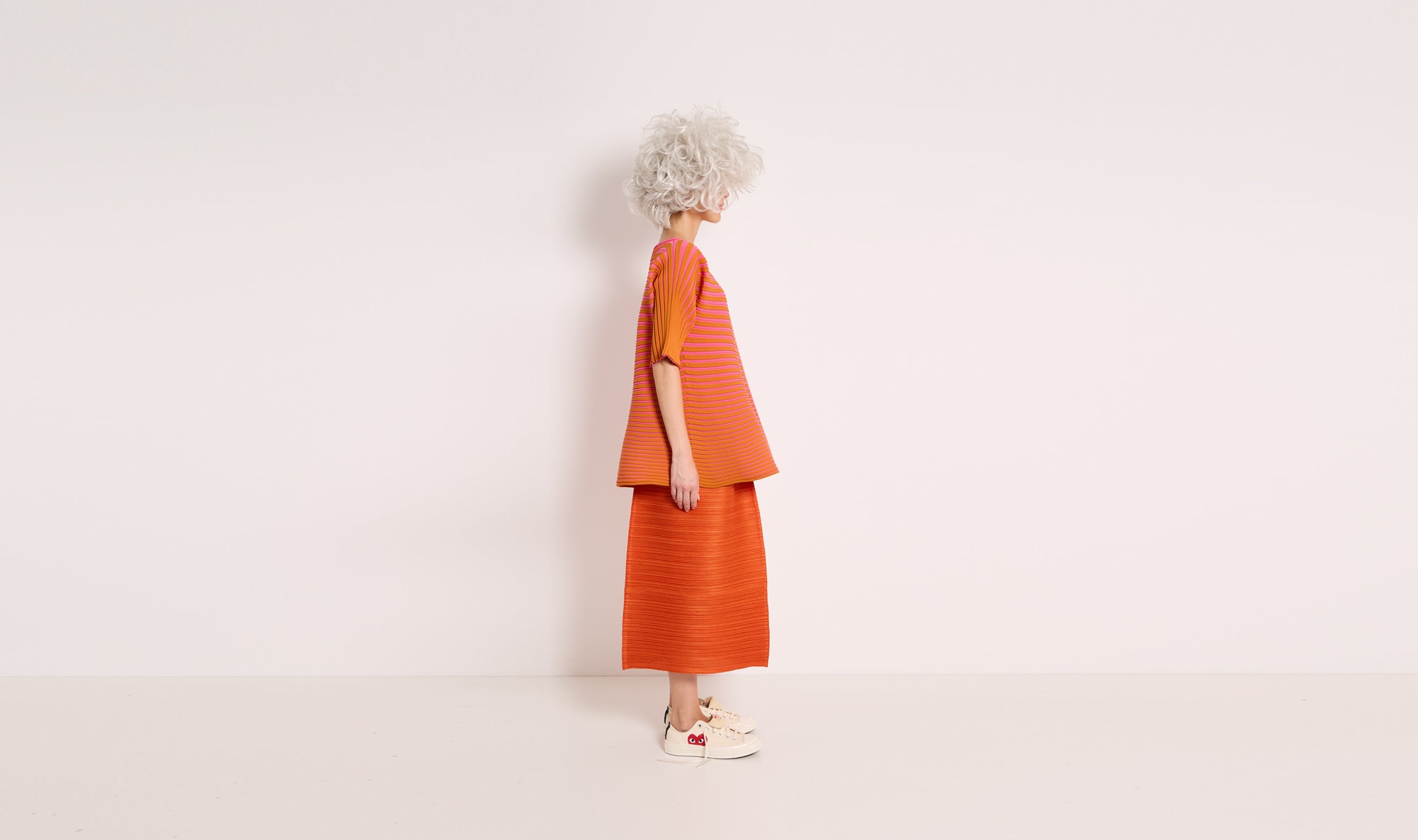 orange pink flared tunic Après Paris