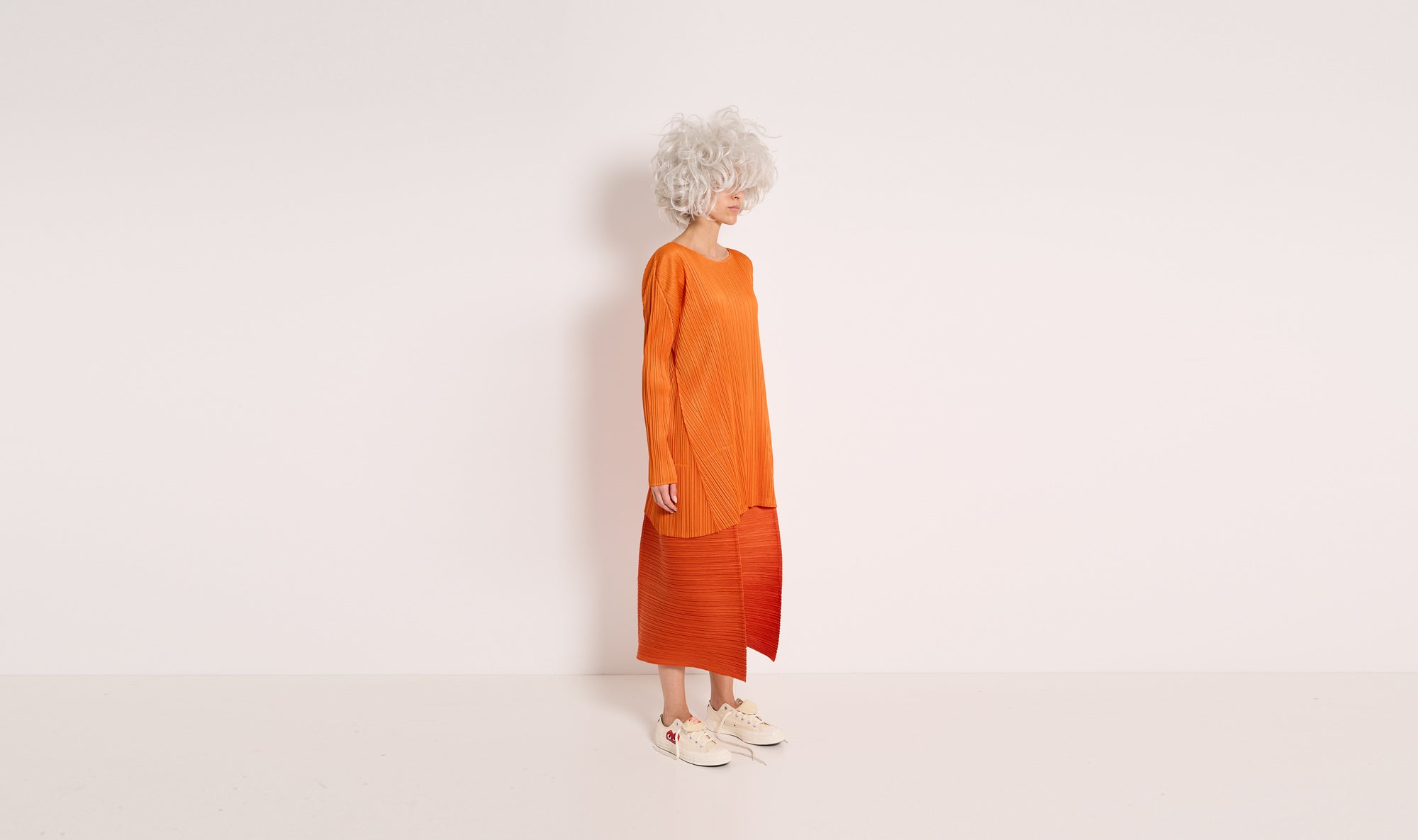 orange plissé tunicPLEATS PLEASE ISSEY MIYAKE