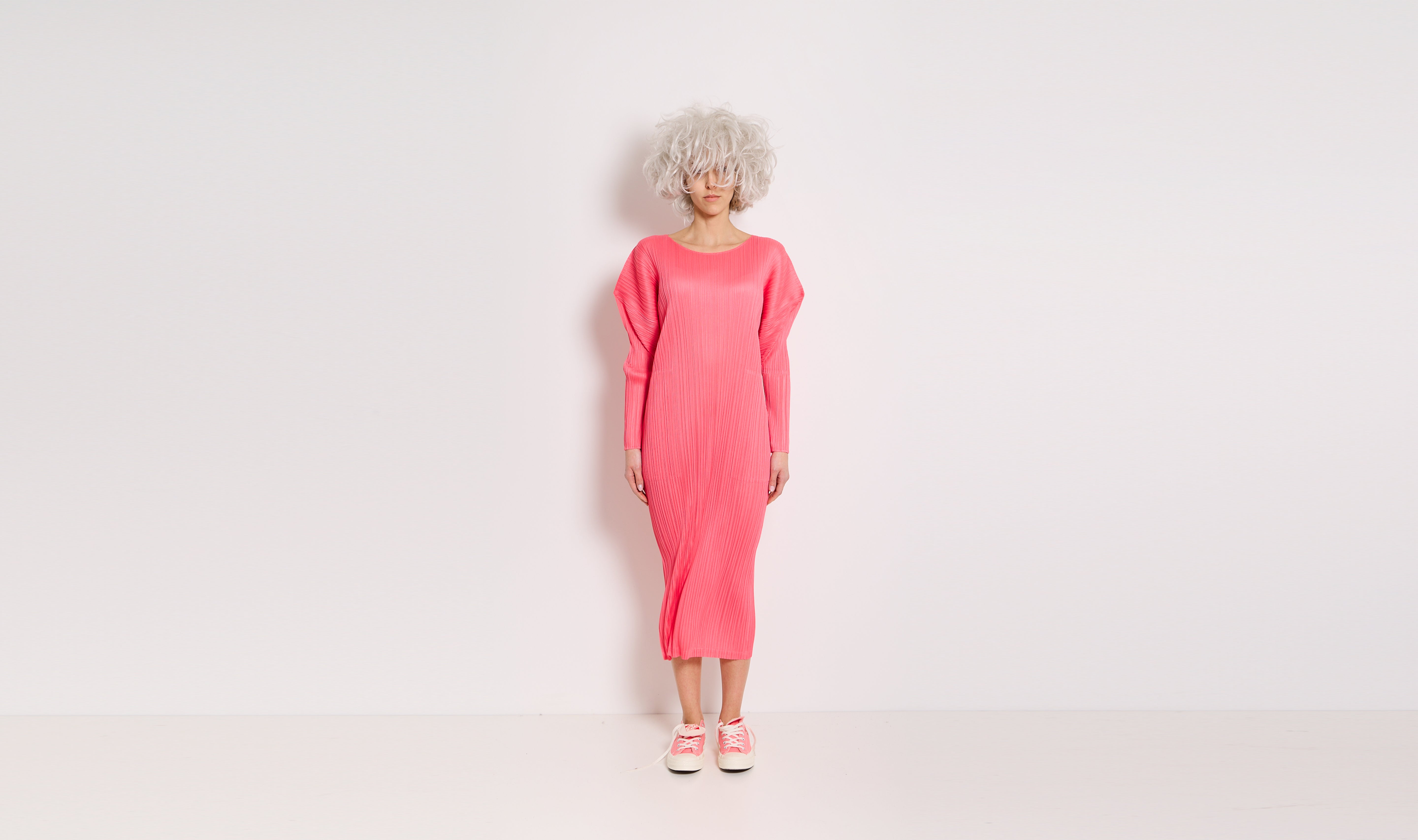 pink plissé dress Après Paris