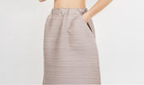 grey beige plissé skirt