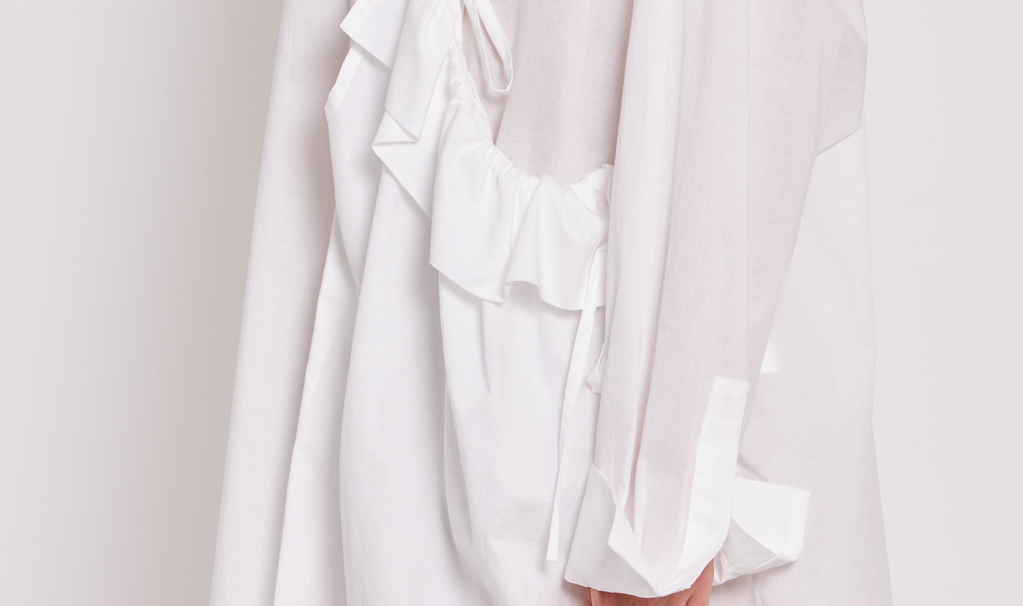 white asymmetrical cotton shirt dress Après Paris