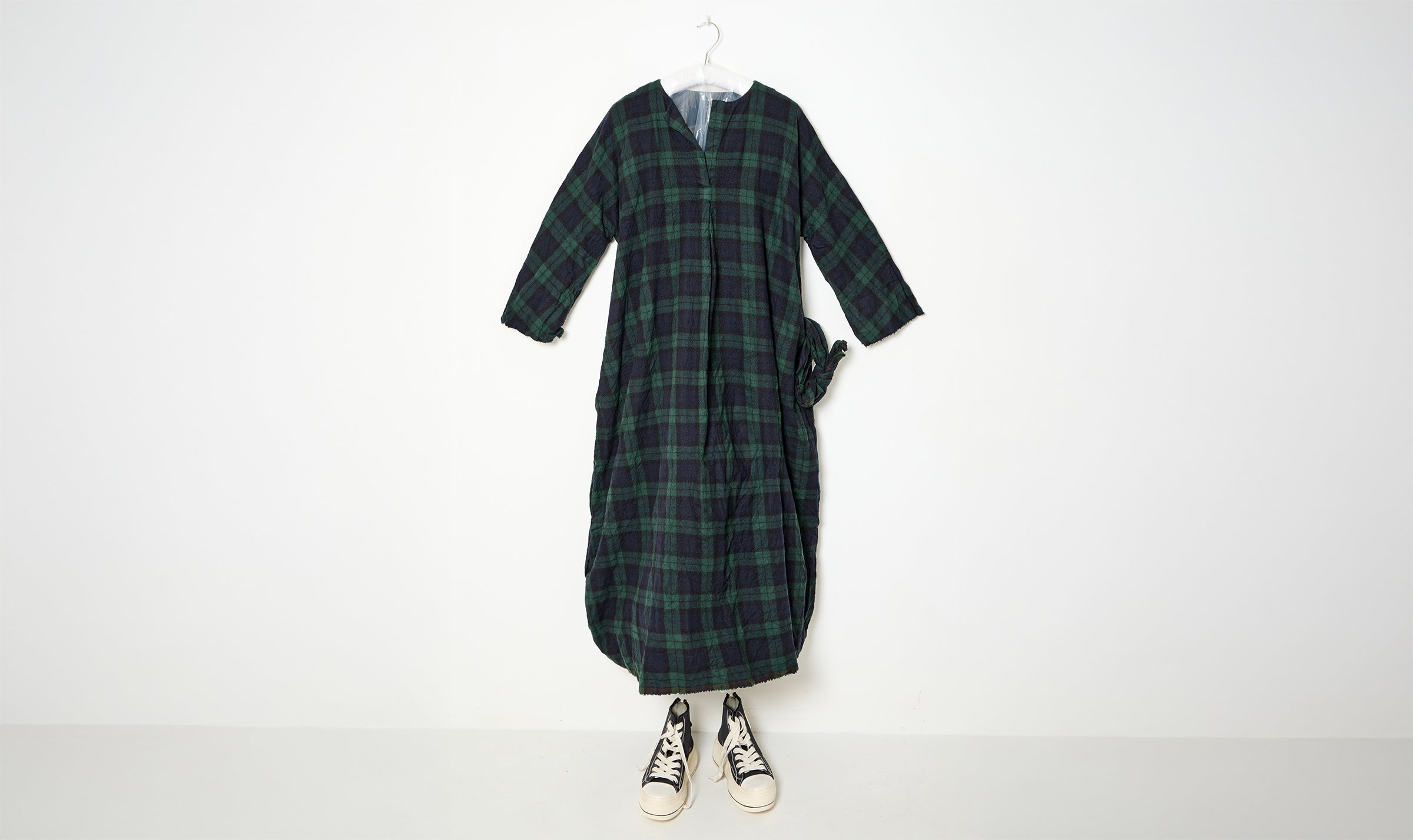 green/blue tartan dress