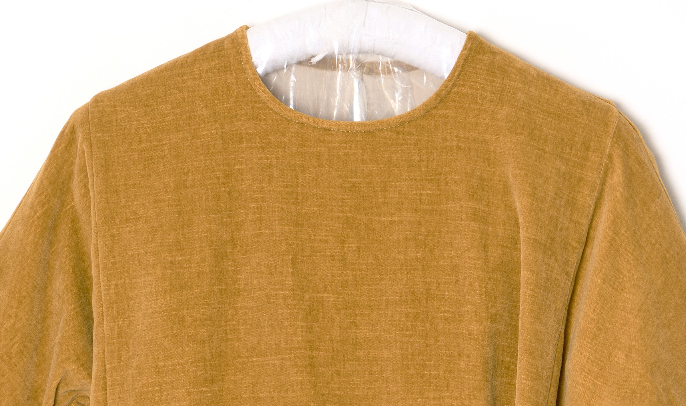 ochre velvet dress