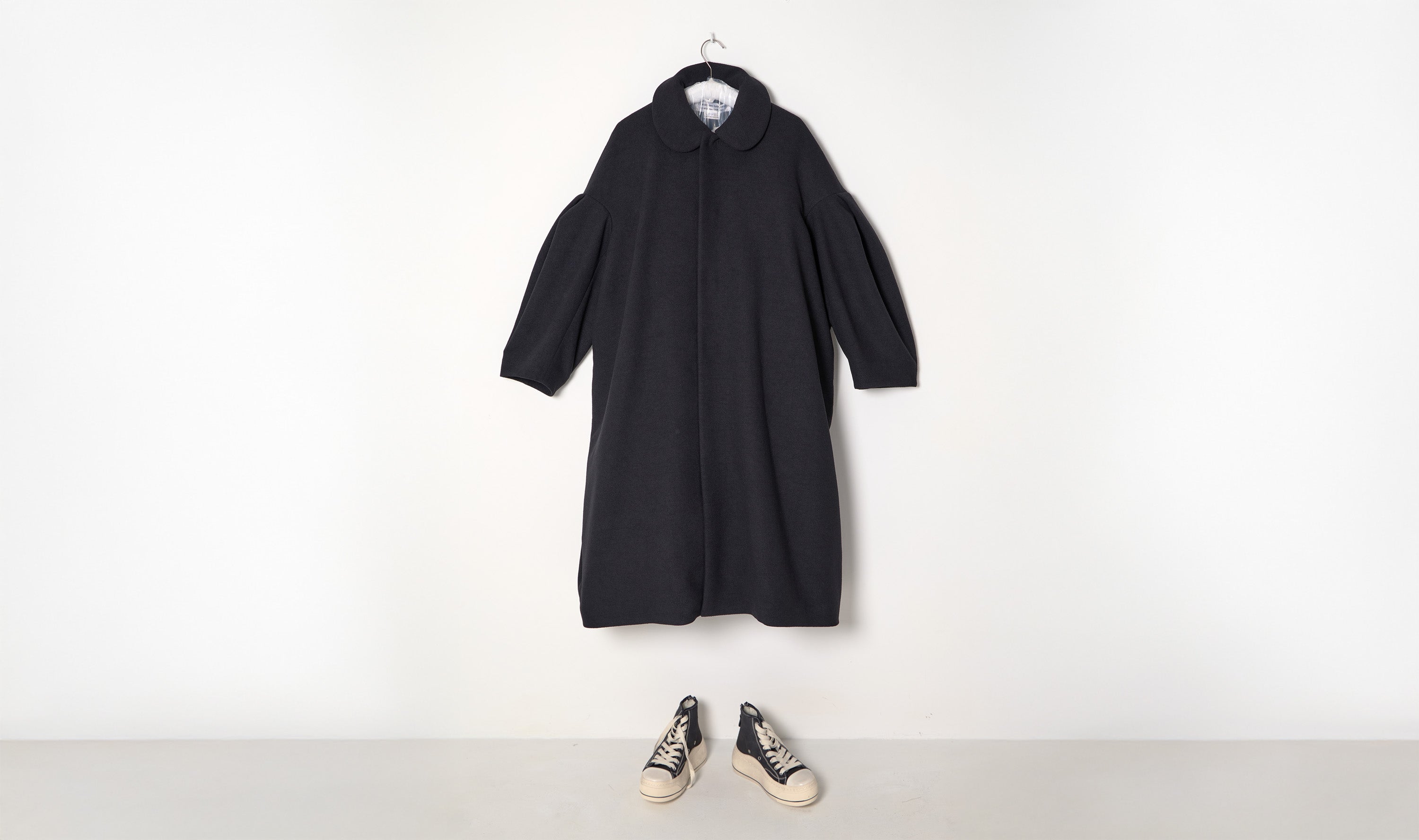 Black Draped Coat