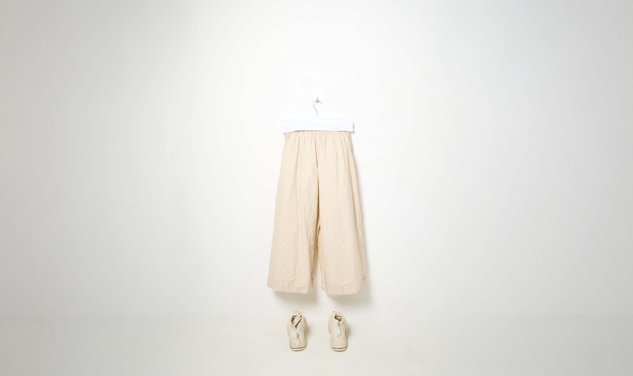 washed cotton cream pants