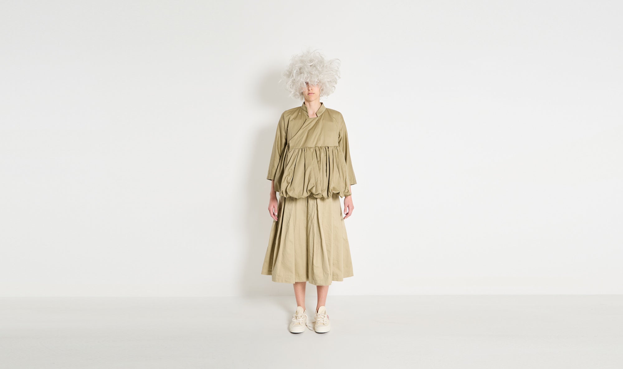 flared beige cotton jacket