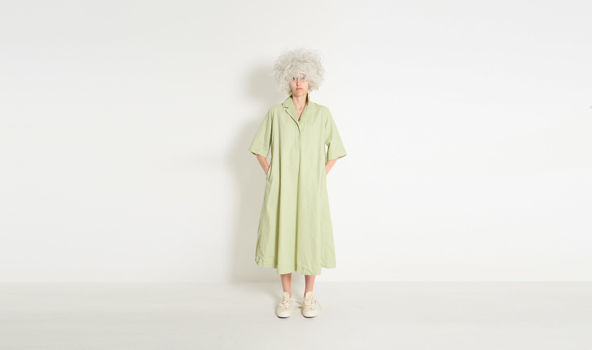 vestito verde cotone