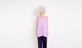 purple polyester plissé tunic