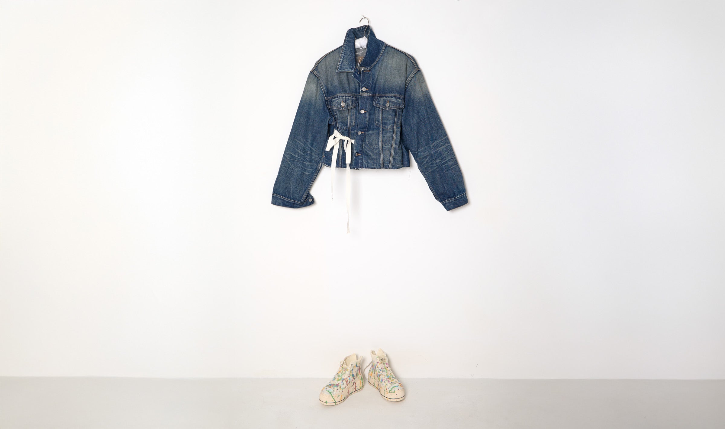 Gentle Flake Cotton Denim Blue Jacket