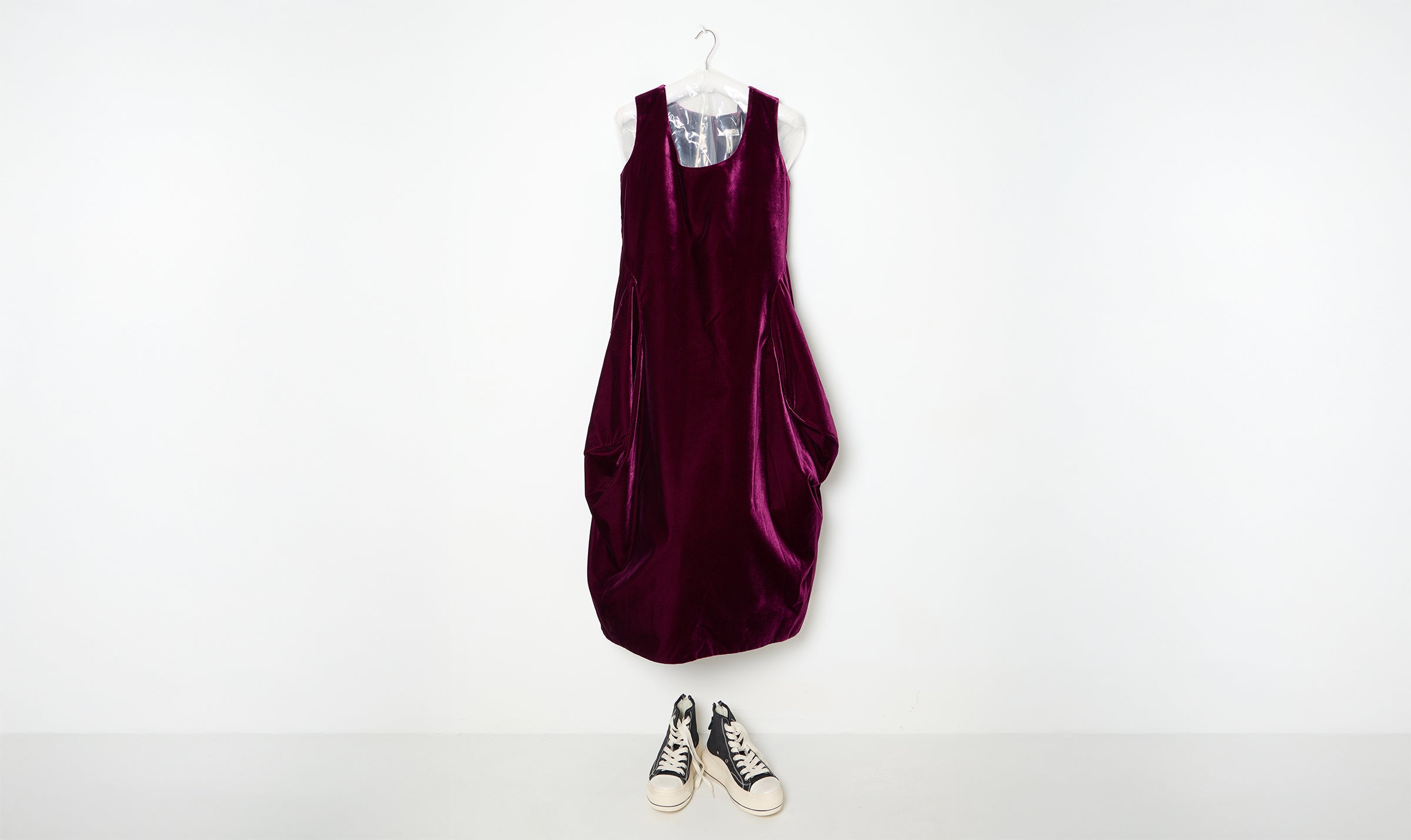 purple cupro velvet dress