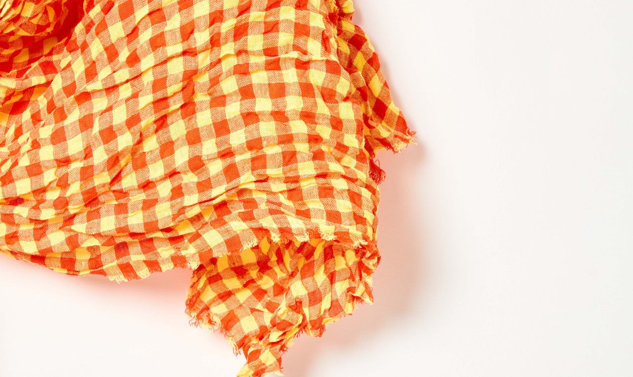 washed linen patchwork shawl