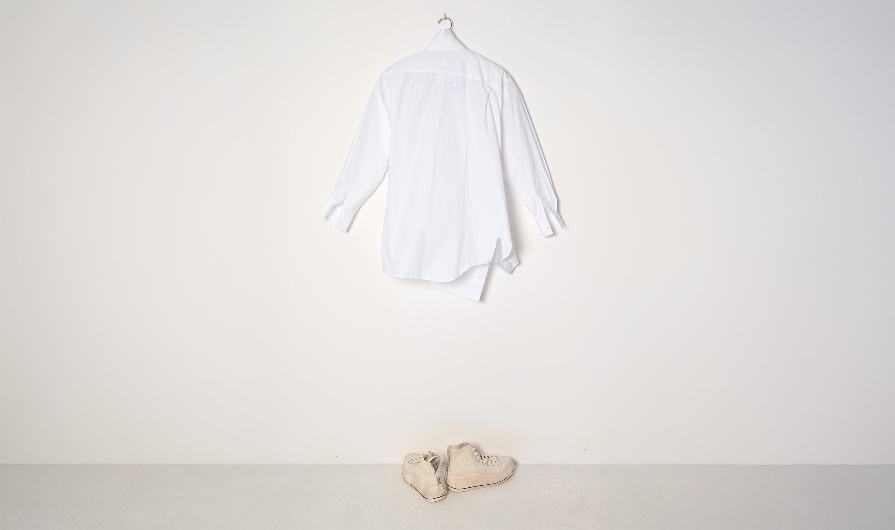 Asymmetrical White Cotton Shirt