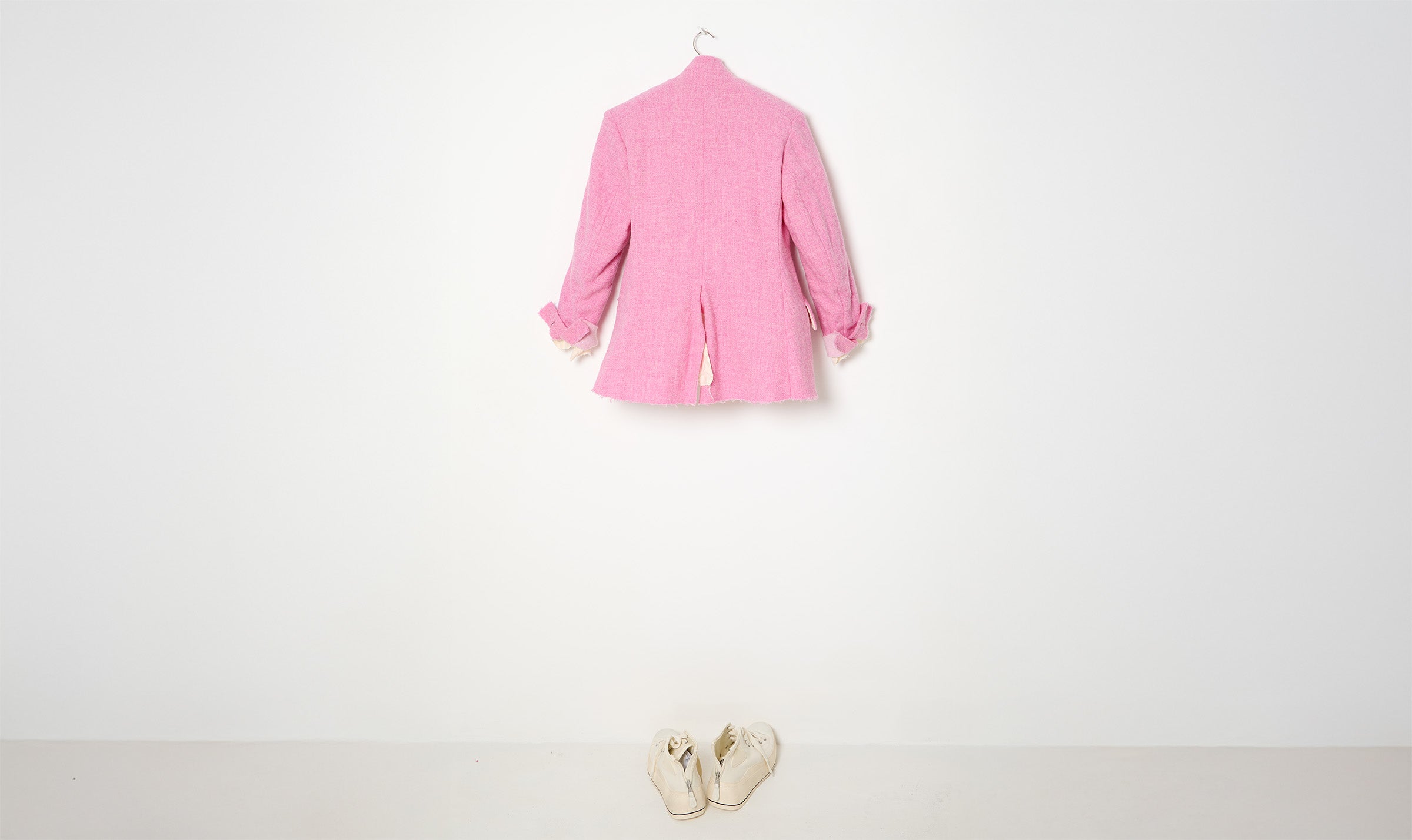pink wool jacket