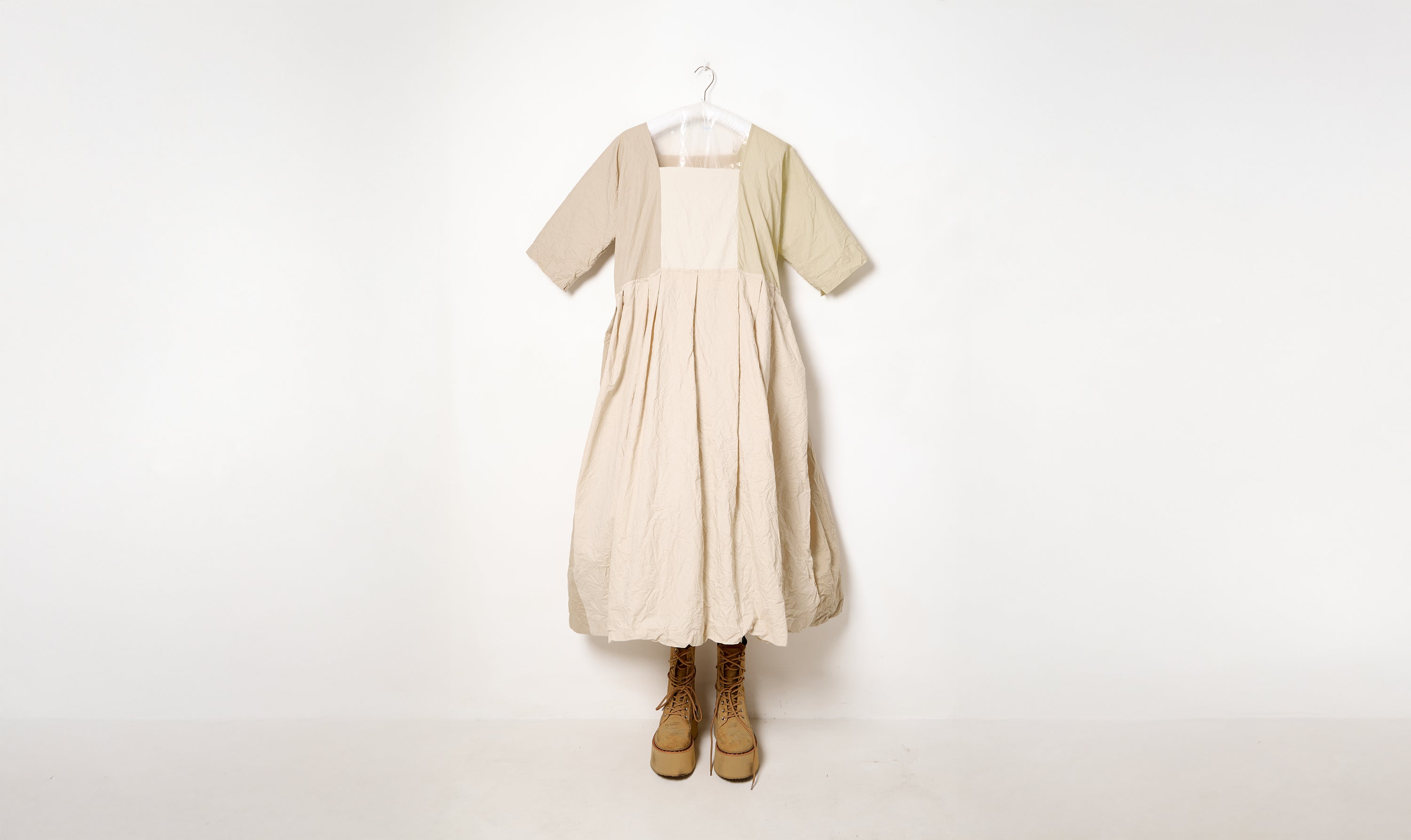 natural washed cotton dress ptc collar