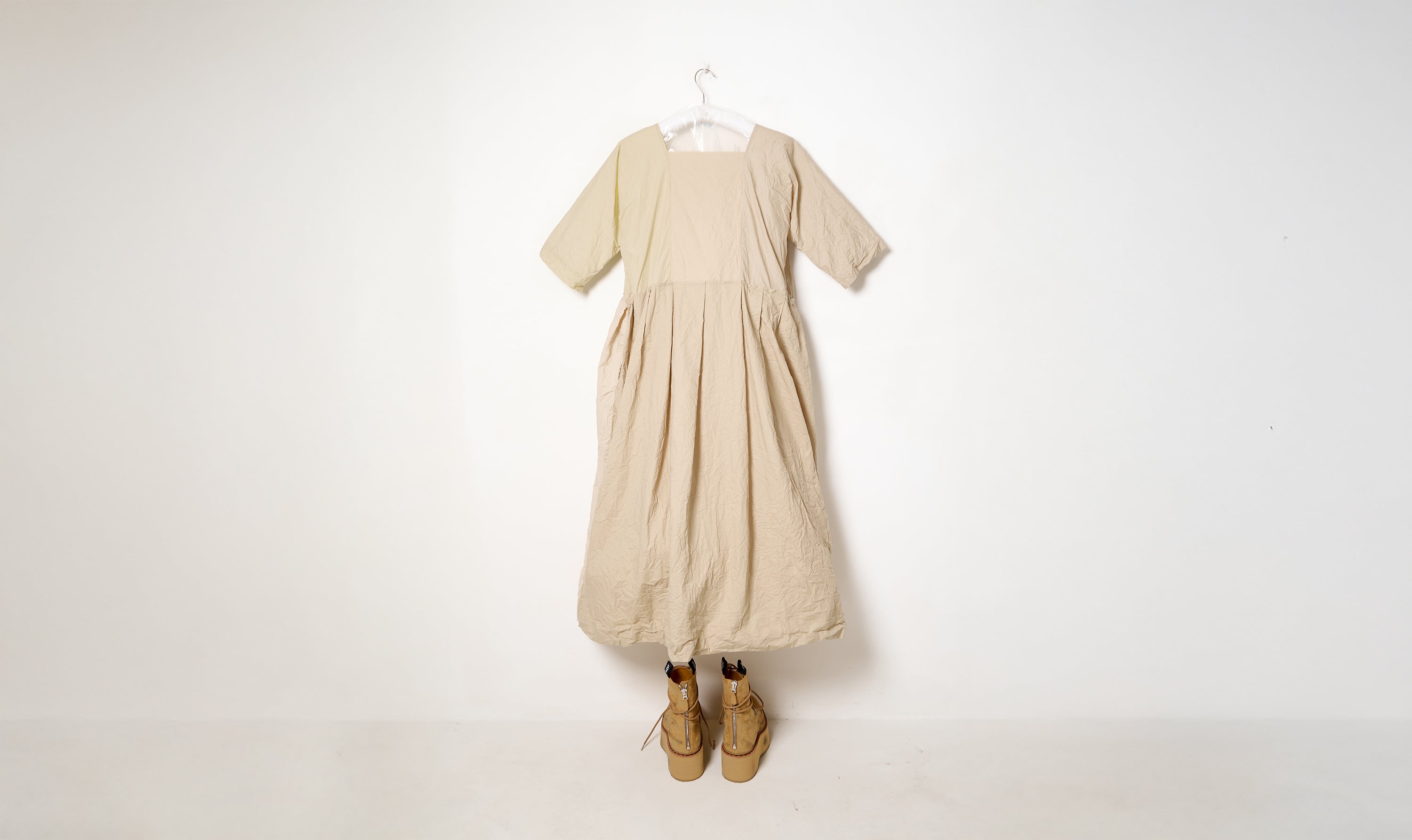 natural washed cotton dress ptc collar