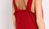 vestito salopette rosso lana 