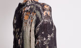 black floral cotton long cardigan