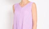 purple polyester plissé tunic