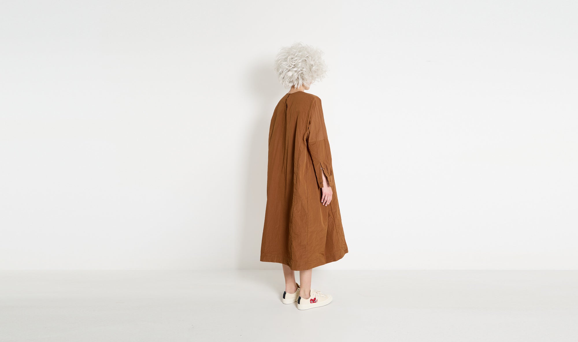 brown large cotton dress
