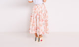 flowers pattern pvc cotton skirt