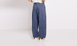 slub blue trousers