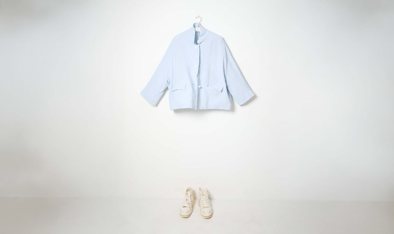 light blue poppy linen jacket
