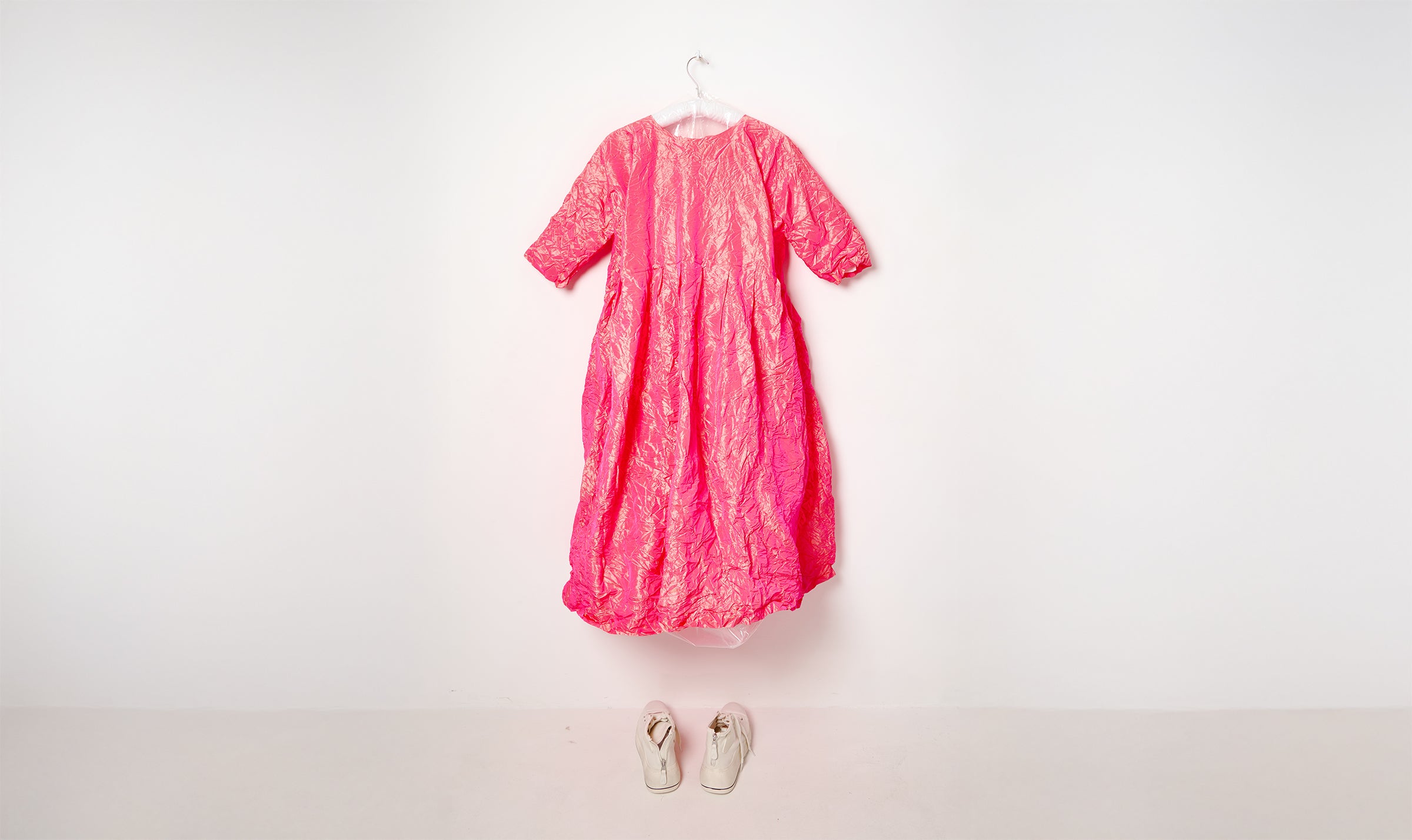 washed worker fucsia saffron shot silk dress