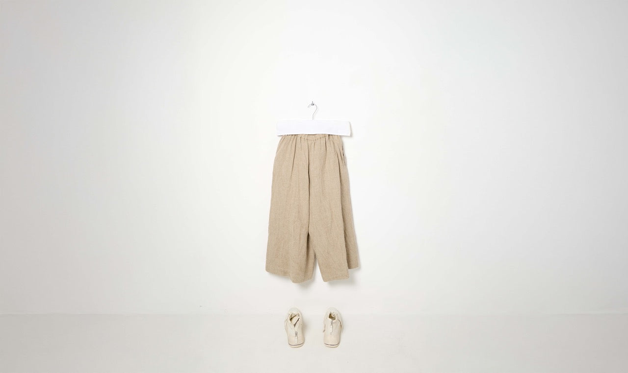ecru linen flared pants