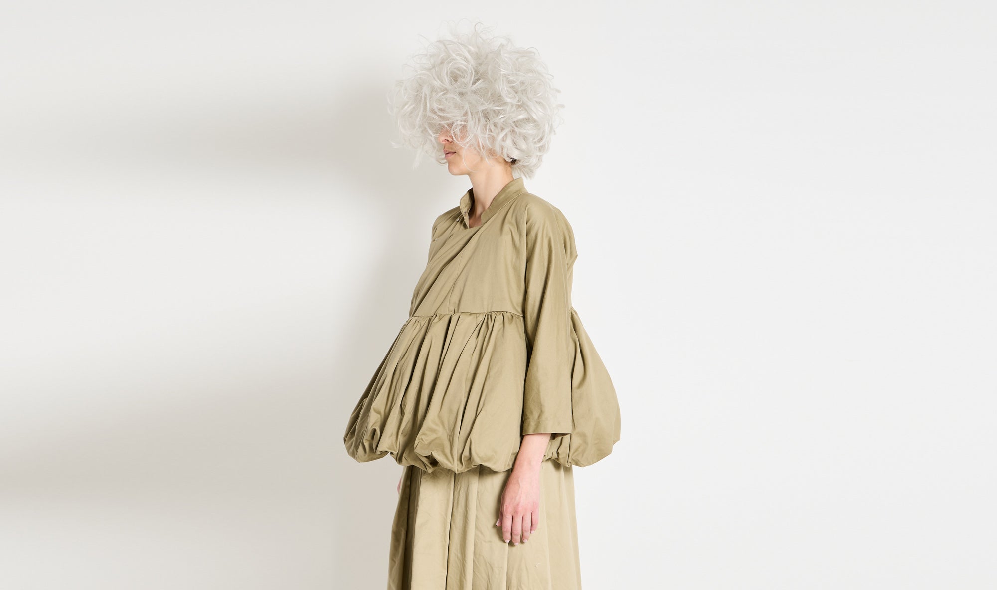 flared beige cotton jacket