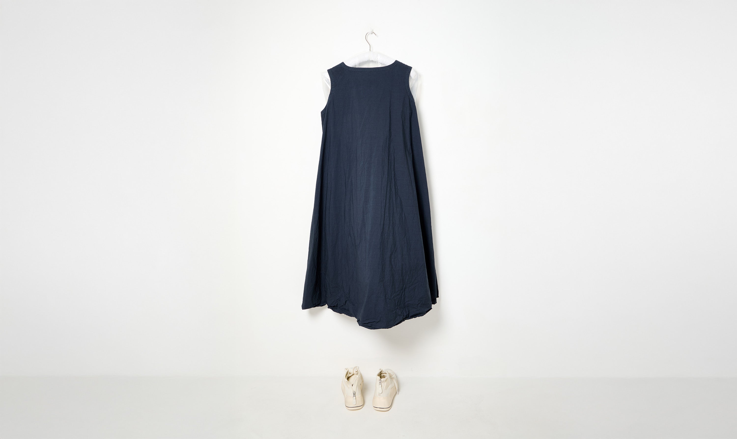 blue navy round neck sleeveless dress