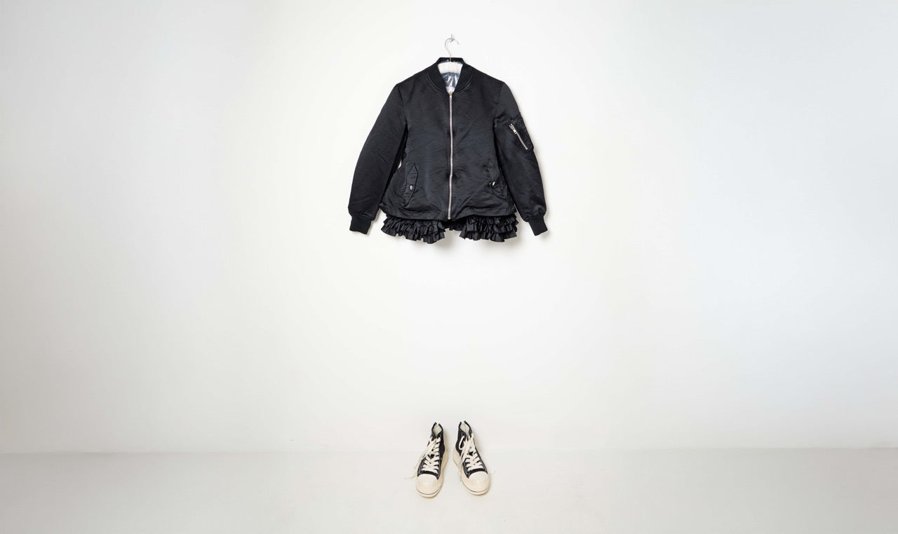 technical black ladies bomber jacket
