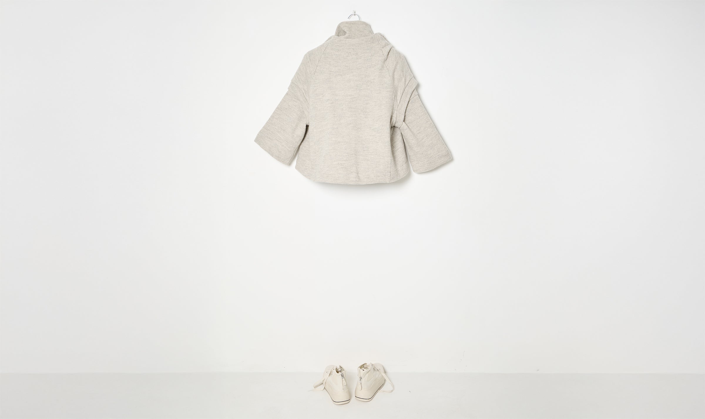 grey deconstructed wool/cotton cardigan