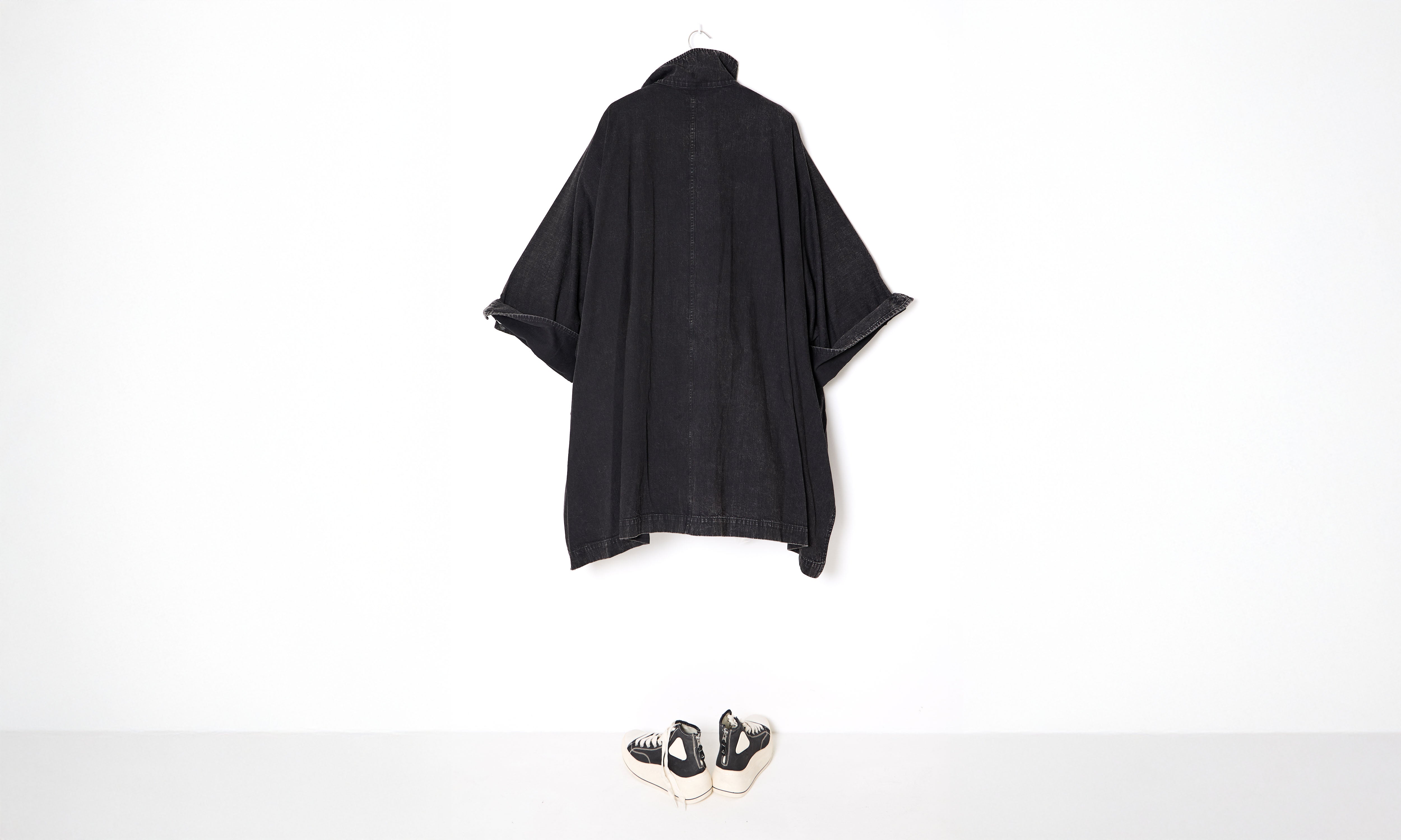 Dark Cotton Denim Overcoat