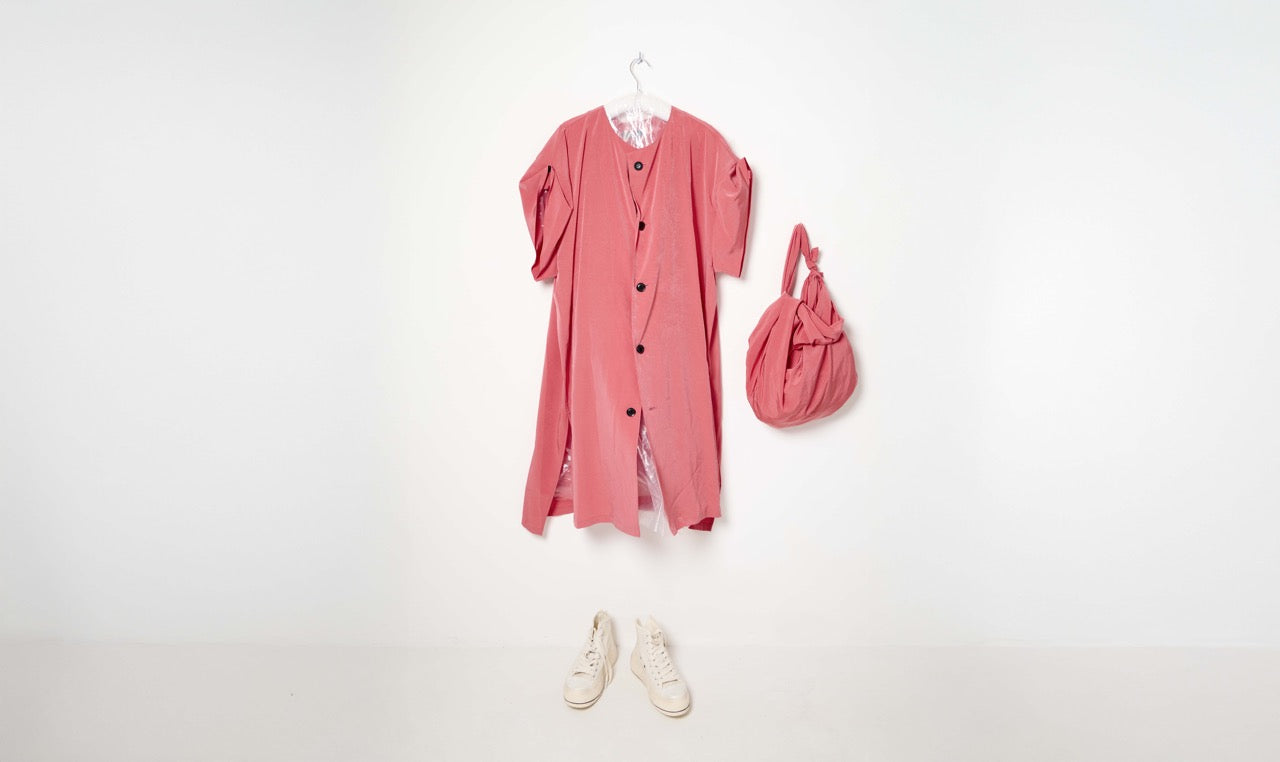 rolled up pink dress