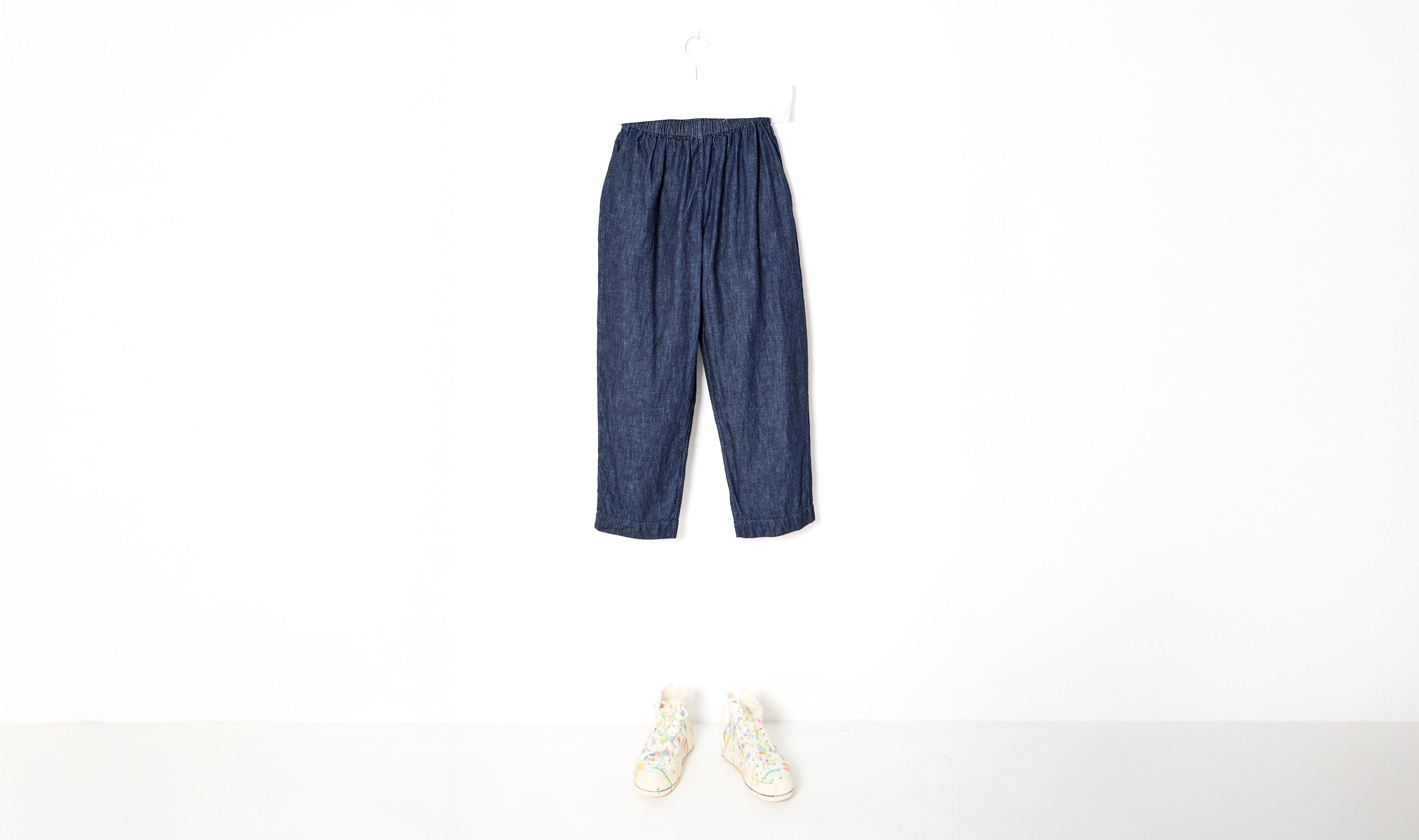 Dark Indigo Light Denim Cigarette Trousers