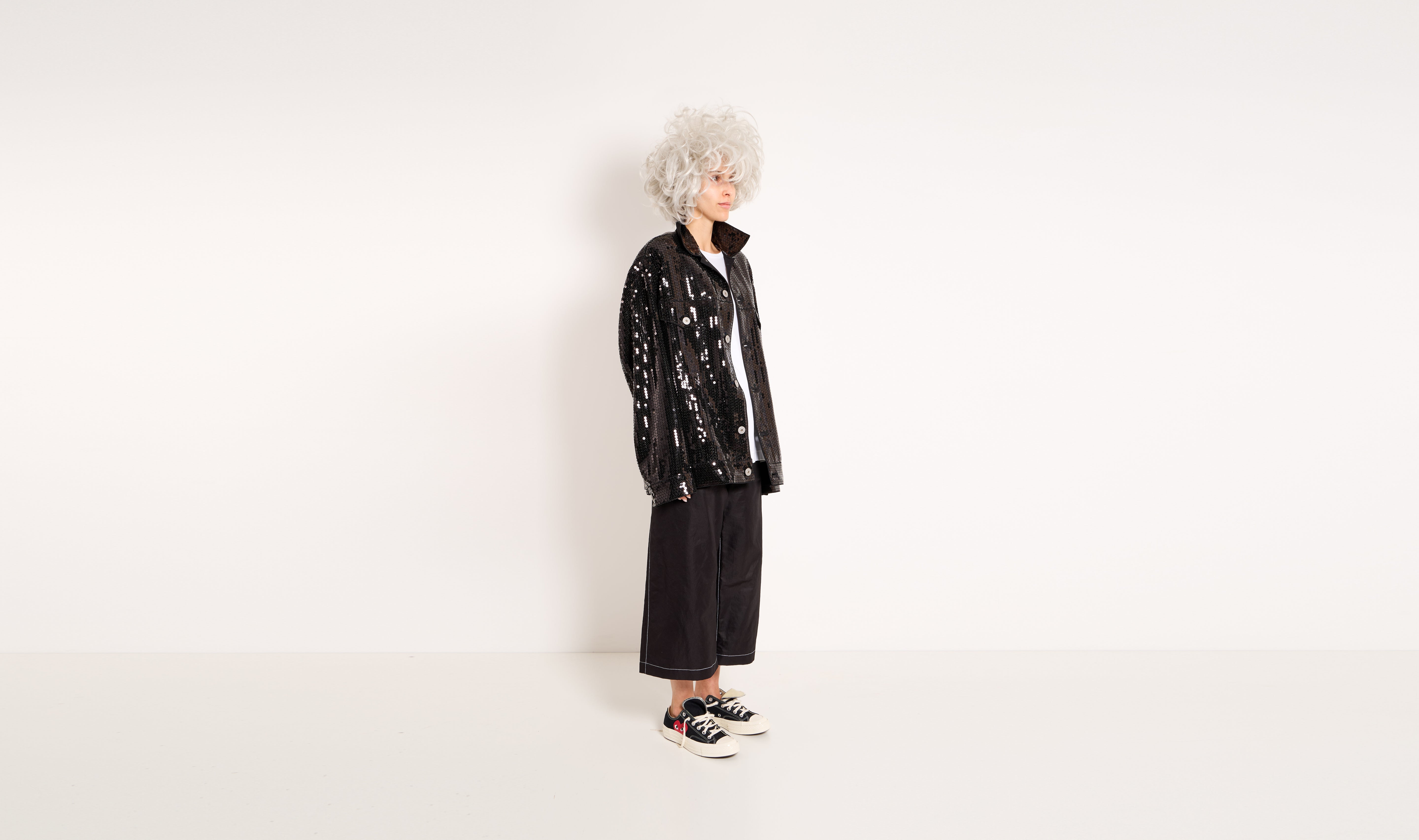 giacca nera paillettes